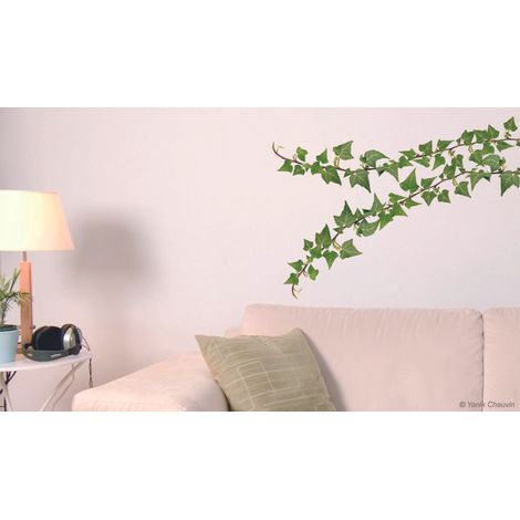 Sticker Autocollant x2 34x48cm Photo Branche Lierre - Déco Murale Intérieure pour Maison et Bureau (1/2)
