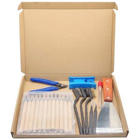 BUNTHAUS 3D-Drucker-Zubehör-Werkzeugset, 35-teilig, Reinigungsnadeln in 7 Größen, Pinzette, Zange, Schaber, Reinigungsbürsten, Reinigungsmesser für 3D-Druckmodelle, Entfernen, Reinigen, Endbearbeiten (1/3)