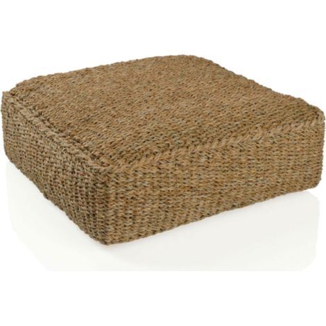 Grand Pouf Carré en Rotin