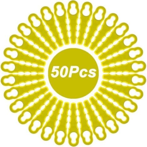 Lot de 50 lames de rechange compatibles pour coupe-bordures Ryobi, têtes double lames dentelées RAC155 RAC157 RAC158.