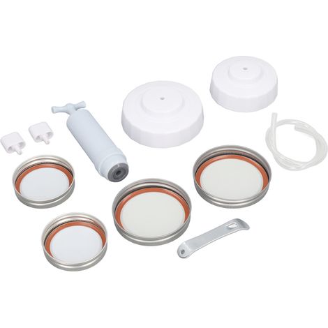 Kit de mise sous vide pour bocaux Mason, accessoire de mise sous vide avec tuyau et couvercle, pompe à vide manuelle et portable (1/5)