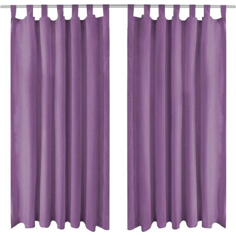 Rideaux occultants avec anneaux de suspension, 2 pièces, 140 x 225 cm, violet clair. (1/5)