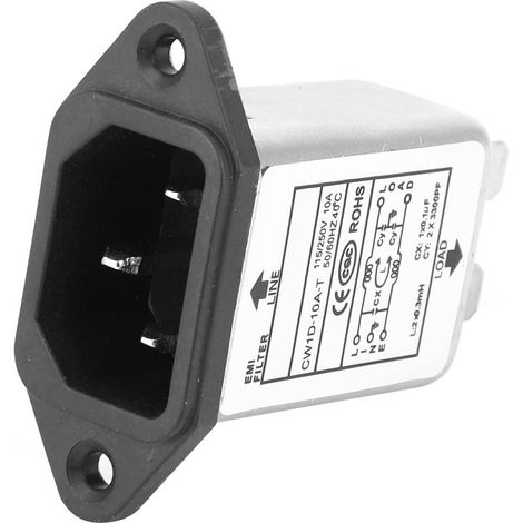 Hochwertiger Filter für IEC-320 C14 Stecker, 10A, elektronische Bauteile, CW1D-10A T (1/5)