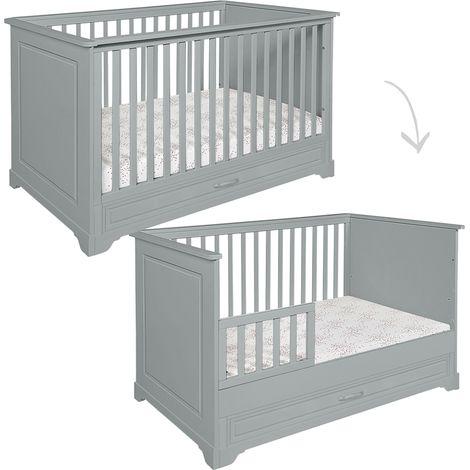 Lit évolutif 70x140 tiroir inclus Novelies Melody Gris (1/4)