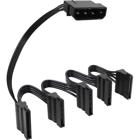 IDE vers SATA Câble d'alimentation LP4 4 broches 1 vers 15 broches SATA Splitter Adaptateur d'alimentation Câble de conversion pour disque dur de serveur PC (1 vers 5) (1/5)