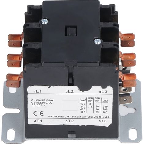 Contacteur AC haute performance Pa66 plastique thermodurcissable pour condenseur climatiseur 220V 50/60Hz 3P (1/5)