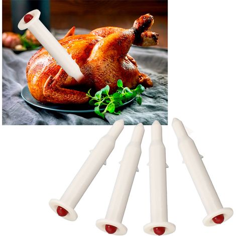 Professionelles Küchenthermometer, Einweg-Hähnchenthermometer mit Pop-up-Funktion, 20er-Packung, Temperaturanzeige für Brathähnchen mit Aktivierung zwischen 79 °C und 82 °C, hochpräzises Kunststoffmat (1/5)