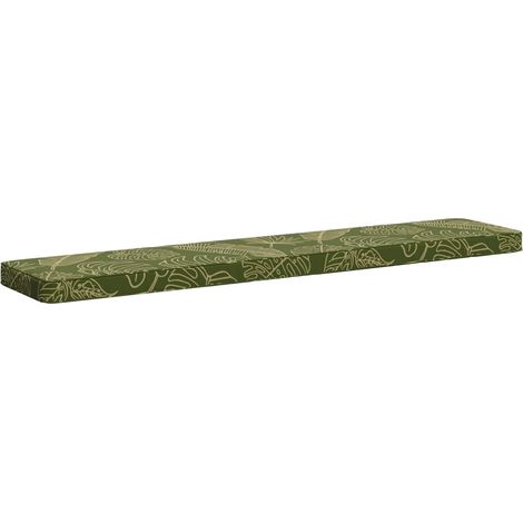 1-Piece Bench Cushion VUGHT 100% Polyester Leaf Design vidaXL