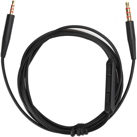 Cable Audio 3,5 mm vers 2,5 mm avec Microphone - Compatible Casque SoundTrue QC25 OE2 - Longueur 140 cm - Blanc Vert Bleu Noir