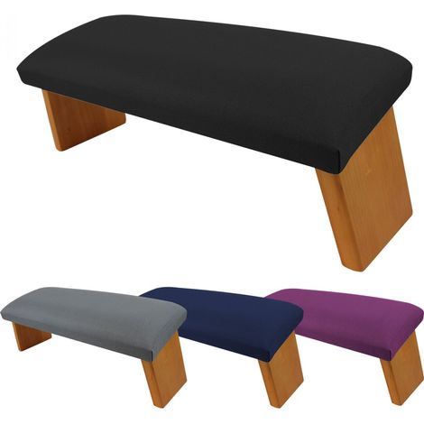 Banc, tabouret de méditation, yoga pliant en bois - Noir - Vivezen (1/5)