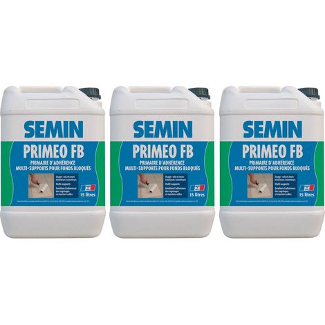 Primaire d'Adhérence pour sols Semin - Priméo FB - Sols - Intérieur/Extérieur - Bidon 15 L (lot de 3) (1/5)