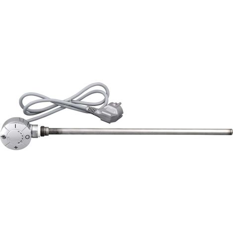 Aqualine Heizstäbe - Elektrischer Heizstab mit Thermostat, gerades Kabel, 600W, Chrom LT67446