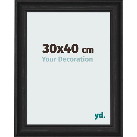 yd. - Cadre photo 30x40 - Noir Grain de Bois - MDF - Lazio