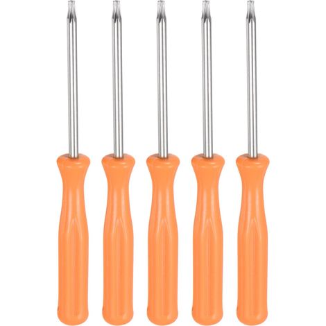 5Pcs Tournevis Torx T8H 4" Longueur en Acier au Carbone Jaune (1/5)