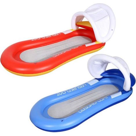 Flottant Lit Lit Gonflable pour Piscine Bouée Hamac Flottant Lit Gonflable avec l'Auvent pour Piscine,Jouet pour Adultes et Enfants (1/4)
