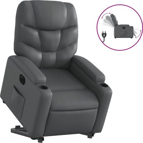 Maison Exclusive - Poltrona Alzapersona Reclinabile Grigio in Similpelle