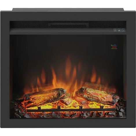 Cheminée électrique encastrable 1500W – Kit d'installation inclus – Capacité de chauffage 37m2 – Télécommande et thermostat numérique – Tagu