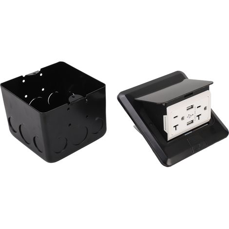 Multiprise de bureau 20 A, boîtier de connexion de table, 3 prises, 2 ports USB, norme américaine 125 V CA (1/5)