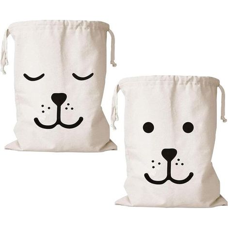 Bolsas de algodón y lino con cordón ajustable，2 unidades，60 x 80 cm，Bolsas para guardar ropa，Bolsas organizadoras，Bolsas con cordón ajustable (1/5)