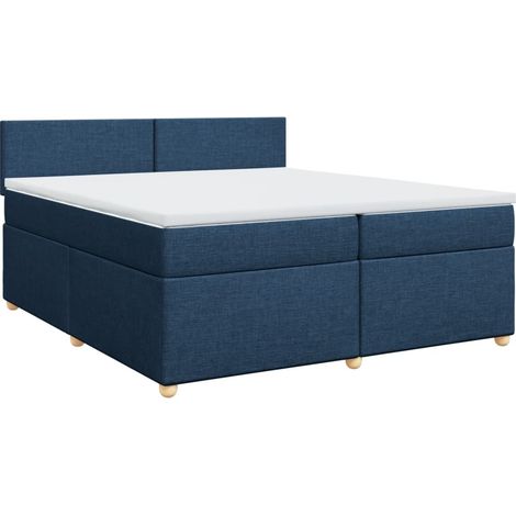 Maison Exclusive - Cama box spring con colchón tela azul 200x200 (1/5)
