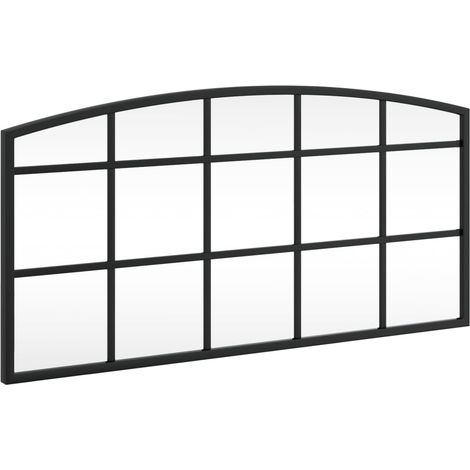 Espejo de pared arco de hierro negro 60x30 cm vidaXL