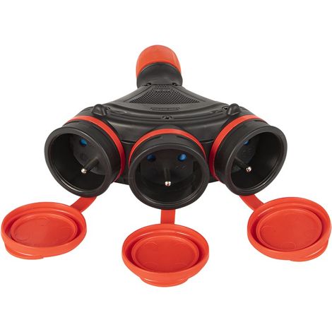 Socket triple hermétique 3X2P+Z iP54 professionnel démontable extrême