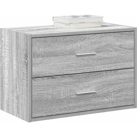 Armoire de Rangement avec 2 tiroirs Sonoma Gris 60x31x40cm Bois d'Ingénierie, Design Moderne (1/5)