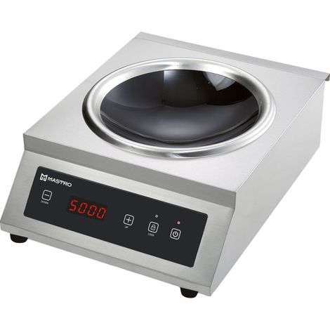 Plan de cuisson wok à induction de table Ø 330 mm 5 kW - 400V 398x515x183 mm - VIRTUS