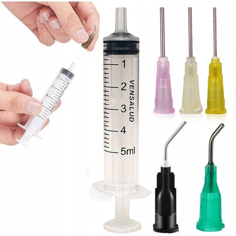 Seringue Doseuse 5ml Luer-Lock Set – Polypropylène  Aiguilles 20G 24G 27G 15G Coudée 21G  Pour Colle, Flux, Pâte
