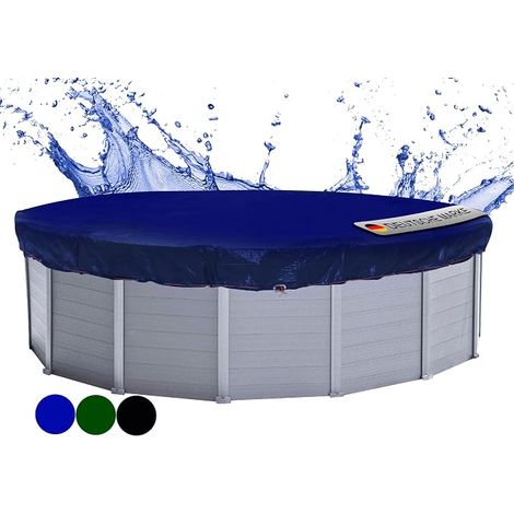 Winter Pool Cover Round 200 g/m² for Swimming Pools Size 320-366 cm, Tarpaulin Diameter 420 cm Blue (1/5)