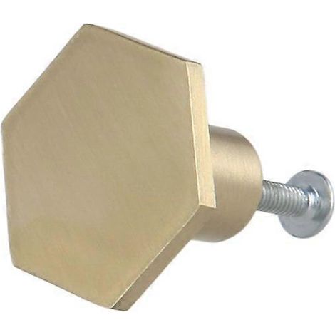 Boutons de meuble en laiton massif doré, finition brossée, forme hexagonale, 1822 mm et 2130 mm, vis incluses, 1 à 8 pièces (1/5)