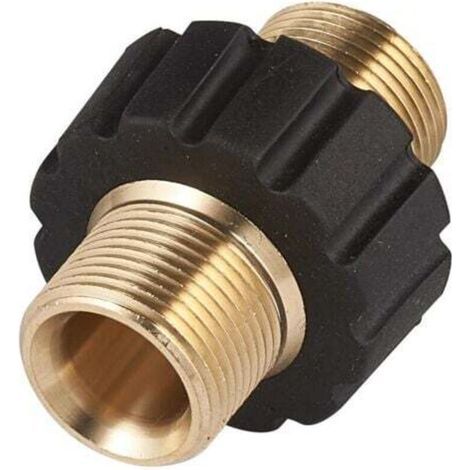 [JAMAIS UTILISÉ] Raccord Rapide de Tuyau, Adaptateur pour Nettoyeur Haute Pression à Double Mâle M22 x 1,5 Compatible avec Karcher, Karcher HD & HDs Nettoyeur Haute Pression Tuyau (14 mm Diamètre) (1/4)