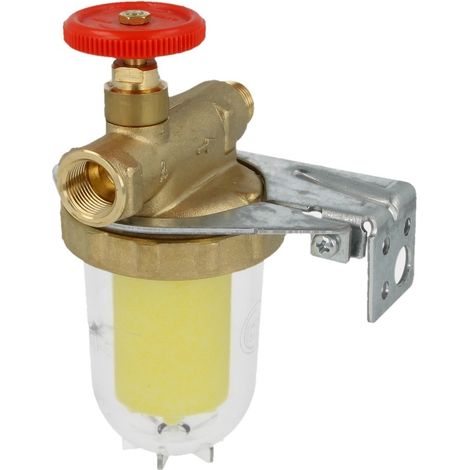 Oventrop Filtre fioul monotube avec vanne d'arrêt 3/8’’ FF x 3/8’’ FM