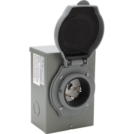 GARRYFIZH Boîtier de Prise d'Alimentation Générateur 50A Aluminium 12500W AC125‑250V pour Connecteur Extérieur