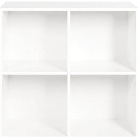 CHICFURN Libreria cubica 60 x 60 x 29,5 cm in legno ingegnerizzato bianco, 4 vani (1/5)
