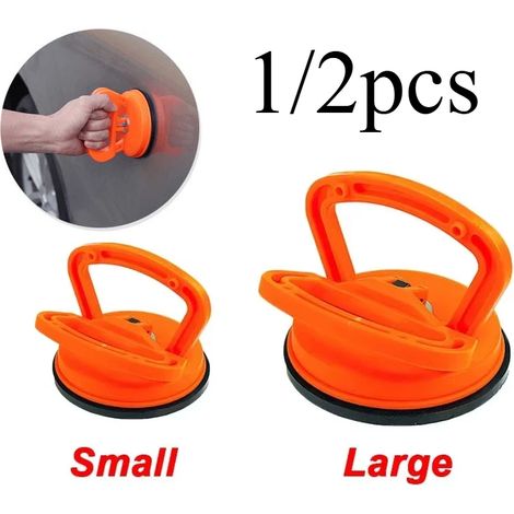 (Petit - Orange) Outil de débosselage par ventouse pour pare-brise de voiture - Outil de réparation automobile - Extracteur de carrosserie - Ventouse noire/orange pour retirer les bosses (1/5)