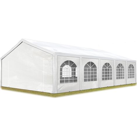 Toolport – Tente de réception 5x10m – Bâches en polyéthylène 450N – Hauteur 2m – Raccords en acier galvanisé pour stabilité – Parois latérales amovibles - PE 450 N (1/5)