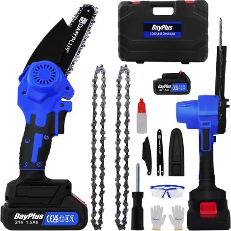 Brushless Mini Chainsaw Cordless 6-Inch Battery Powered Electric Chain Saws with Security Lock, Handheld Small Chainsaws for Tree Trimming/Branch Wood Cutting (1/5)