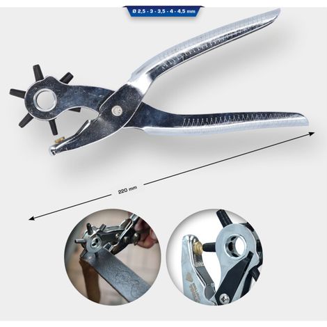 BRILLIANT TOOLS Pince perforatrice revolver Ø 2,5 - 3,0 - 3,5 - 4,0 - 4,5 - 5,0 mm - BT066902 (1/5)