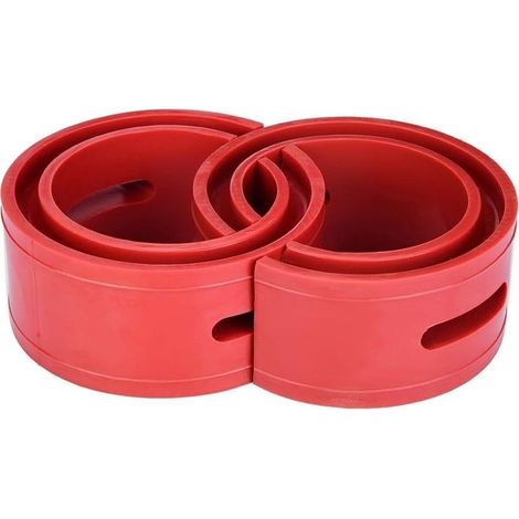 Amortisseur pour voiture 2 piècesCoussin de butoir rougeCompatible suspensions à ressorts en spiraleRéduit vibrations et prolonge durée de vie (1/5)