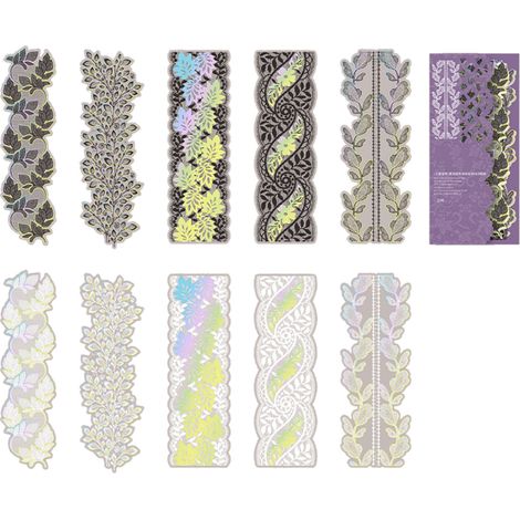 Lot de 10 autocollants vintage naturels dentelle esthétique pour scrapbooking, journal, album, carnet, feuille décorative (1/5)