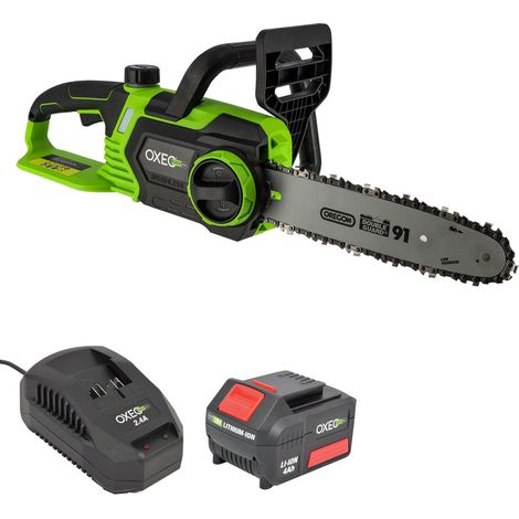 Tronçonneuse sans fil 18V - Longueur de coupe 23cm - Protection main - Etui de protection lame - Batterie 4Ah et chargeur rapide (1/5)