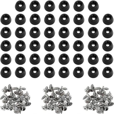 120 pieds en caoutchouc souple pour planches à découper avec vis en acier inoxydable 0,28 x 0,59 pour meubles, appareils électriques (1/4)