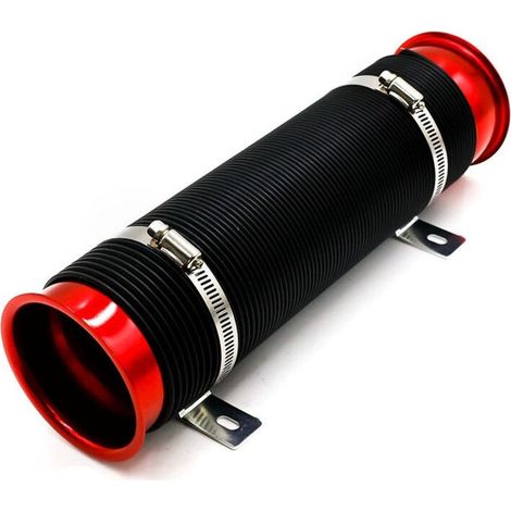Tuyau d'Admission d'Air De Climatisation De 76 Mm Tuyau d'Admission d'Air Flexible Pour Turbine Automobile Le Tuyau d'Admission Pour Véhicules Peut Être Rallongé De 90cm (Rouge) (1/4)