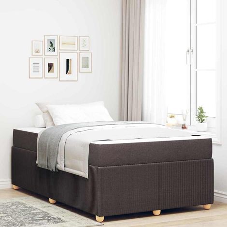 vidaXL Estructura de cama Marrón Oscuro 120 x 190 cm tela (1/5)