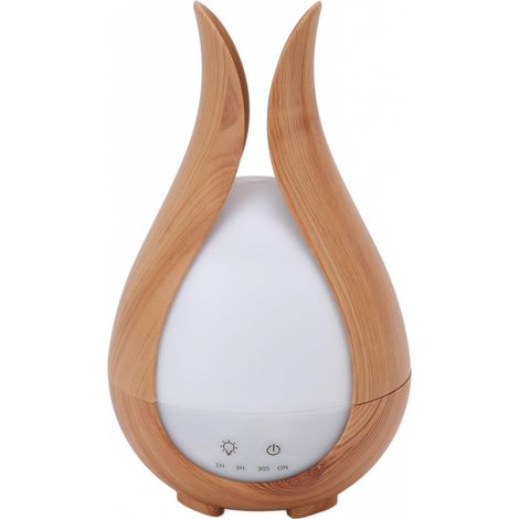 BEBUSINGOTO Humidificateur d'air en grain de bois avec veilleuse LED colorée et télécommande Diffuseur d'aromathérapie 200 ml (1/3)