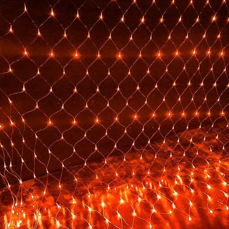 Guirlande lumineuse filet 192 LED, 3M x 2M, 8 modes, étanche, dimmable, rouge - Décoration chambre, Noël, mariage, soirée, maison, jardin GROOFOO (1/5)