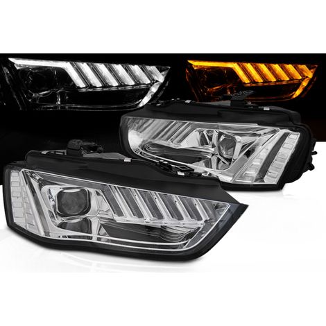 Paire de feux phares Audi A4 B8 de 2012 a 2015 Xenon DRL led chrome Seq-36994838 (1/4)