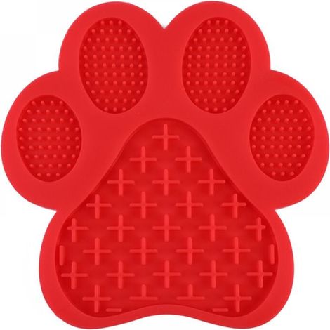1pcs Red Dog Licking Mat, Slow Licking Dog Licking Mat, Silicone Dog Licking Mat, Dog Licking Mat with Suction Cup MUMU (1/3)