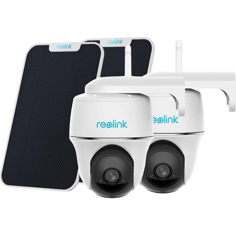 Reolink – Caméra de surveillance 2K 4MP WiFi sans fil – Vision nocturne 360° – Détection humaine – Alimentation solaire – Pack de 2